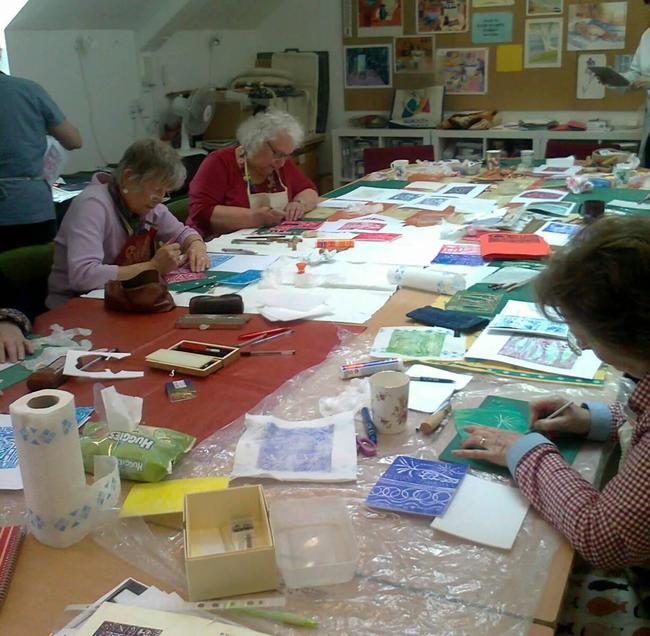 Basic Block Printing workshop Mayfair Community Centre May 9 2013