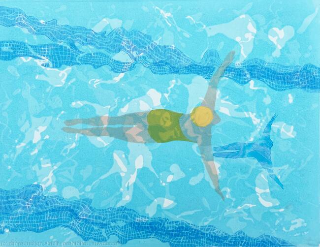 Breaststroke in the Pool limited edition print