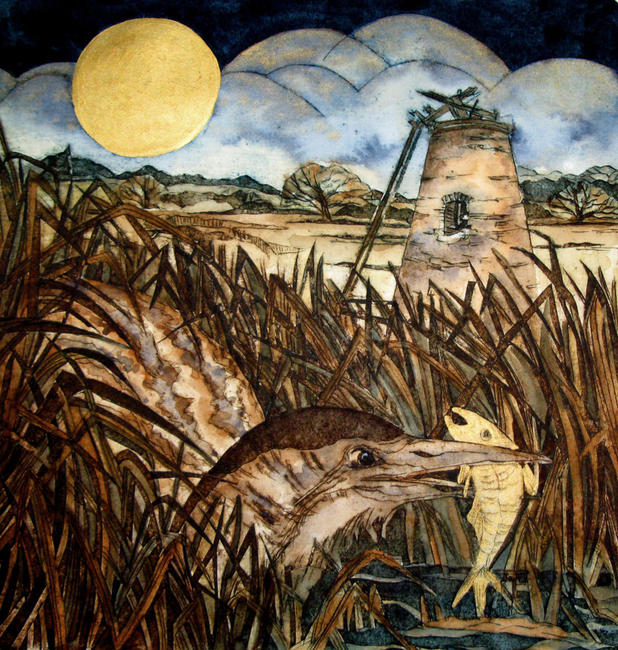 as gold moon rose above wavering reed the bittern stalked his prey,walberswick
