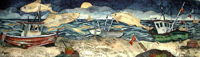 with rising moon the swimmers danced and mocked the stranded boats,Aldeburgh