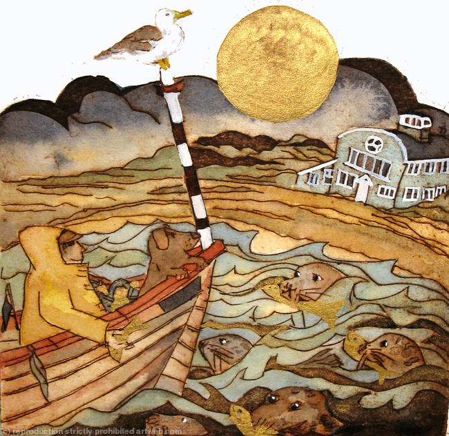 they met once again with the golden moon a gift of swimmers unseen by all, blakeneyblakeney