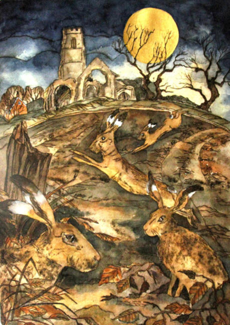 as gold moon rose by crumbling church the march madness began