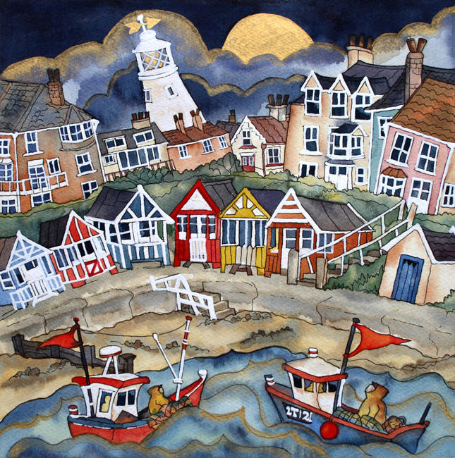 they spent the night on rolling waves,golden lights to keep them safe,Southwold