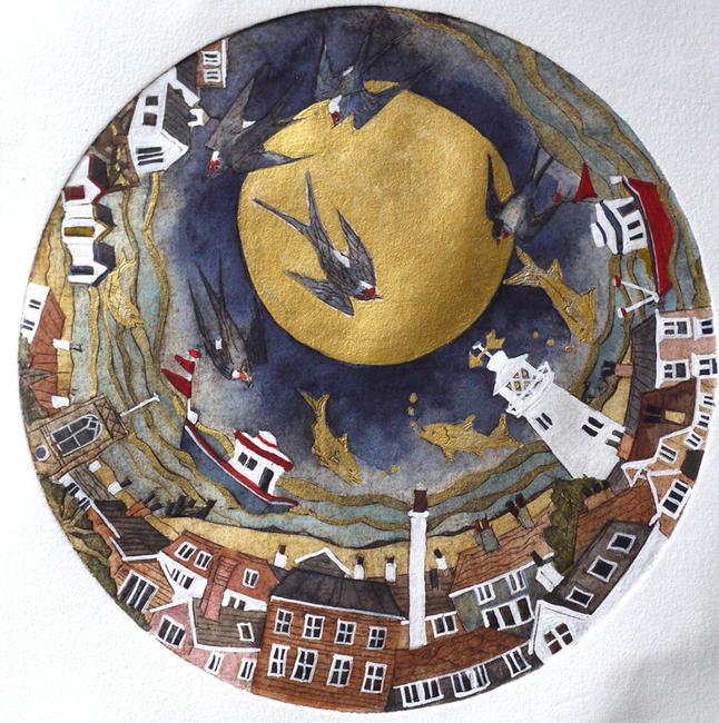 they swooped and dived amongst rolling waves the golden moon to light their way, Southwold