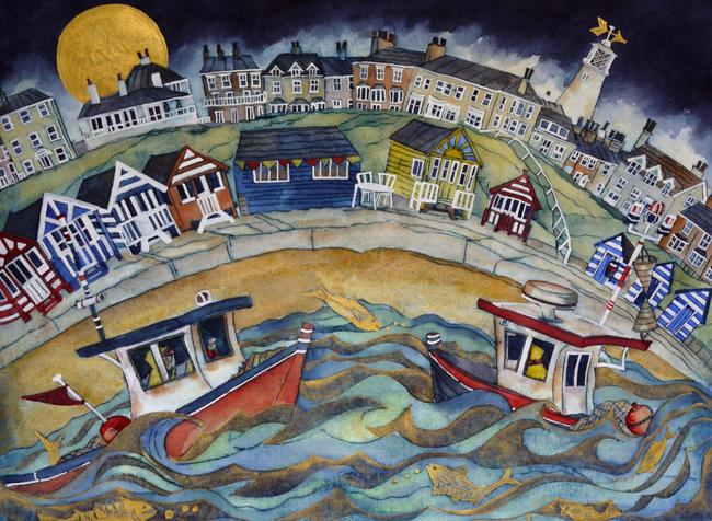 they sailed again to deserted prom then took to the seas with the golden fish. Southwold
