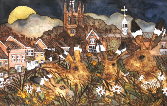 they gathered by cup and daisy to celebrate the Mid-Summer moon, Long Melford