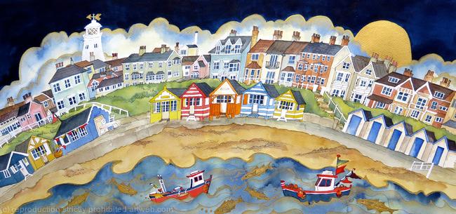come rising moon all was still yet the fishes dance, Southwold