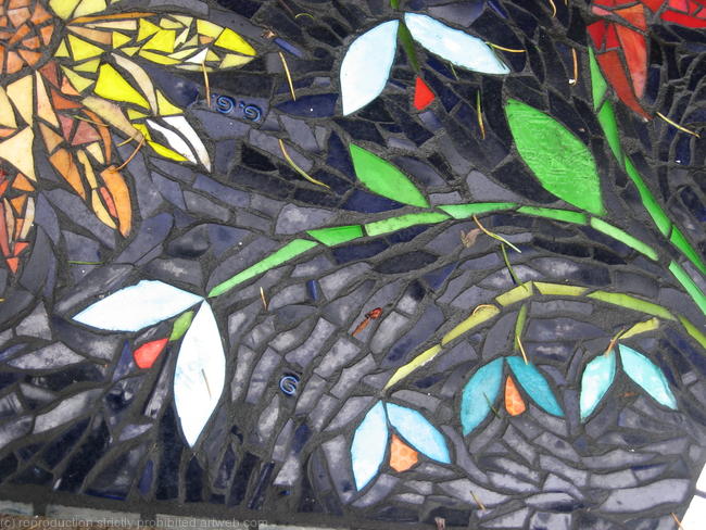 More Flowers in a Tiled Mosaic Panel
