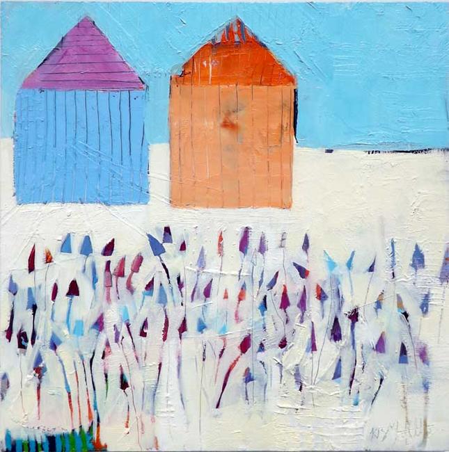 Beach Huts and Flowers