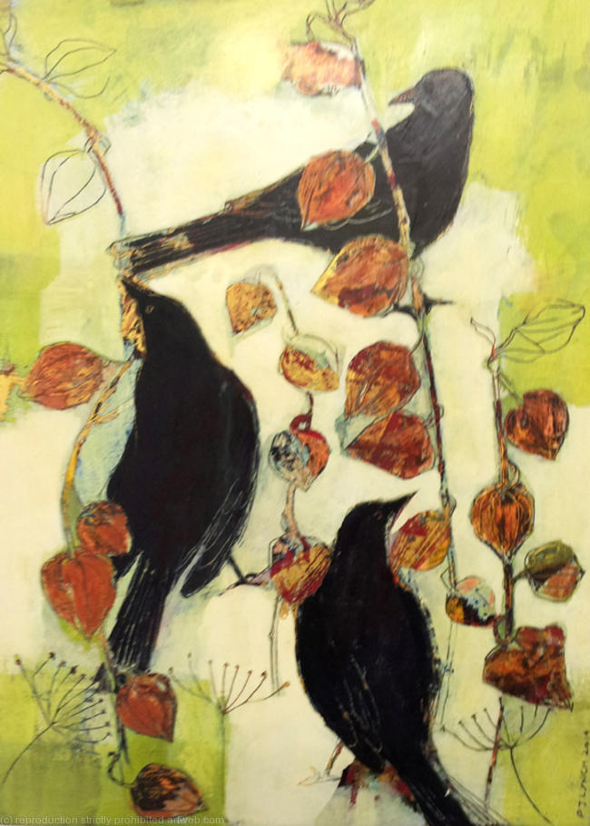 Blackbirds and Chinese Lanterns I