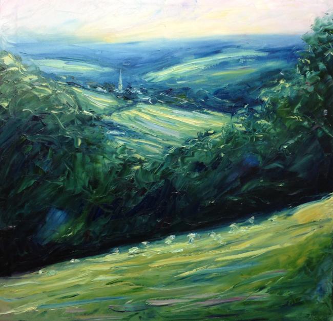 Painswick from Edgemoor, gloaming