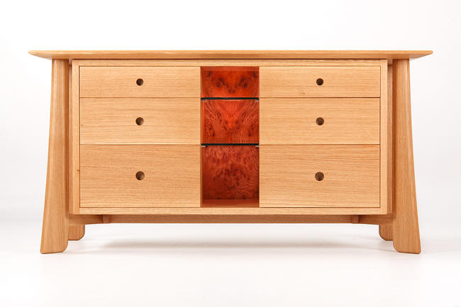 Cabinet with central display recess