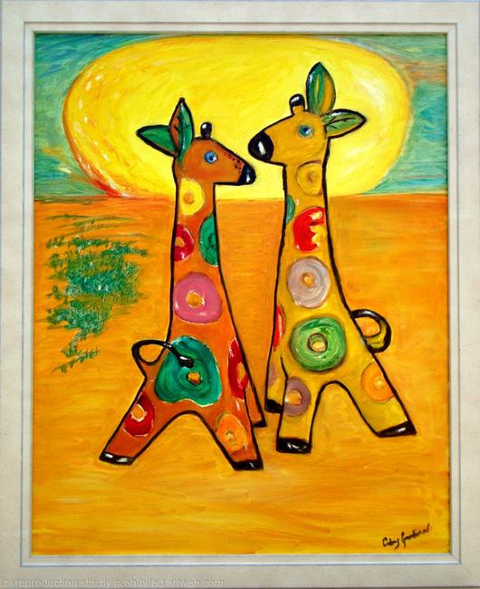 Giraffes in Love.