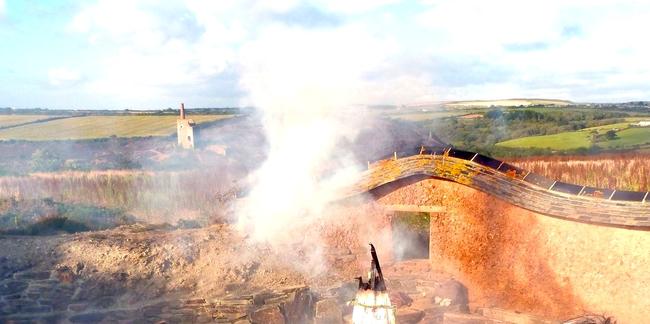 Wigwam kiln with view of Cornwall