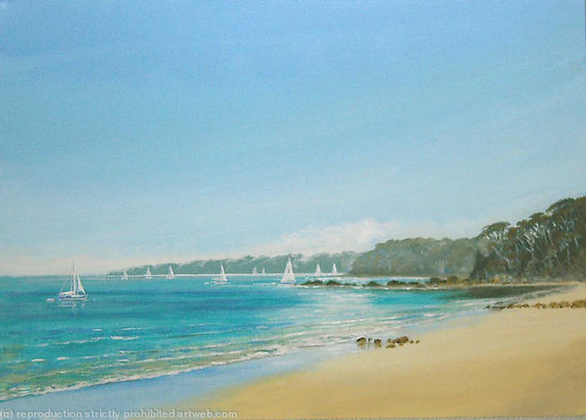 Yachts Moored off Priory Bay
