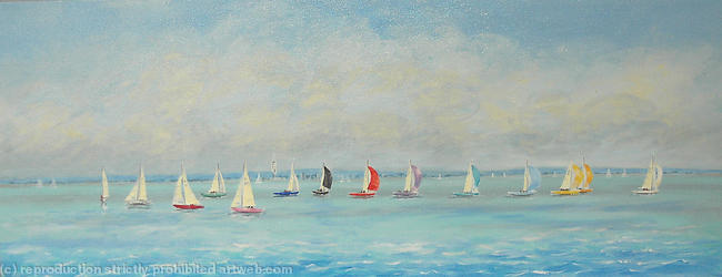 Mermaid Yachts with Spinnakers Up