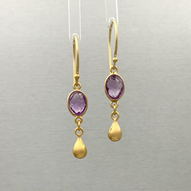 Amethyst Teardrop Gold Vermeil Earrings