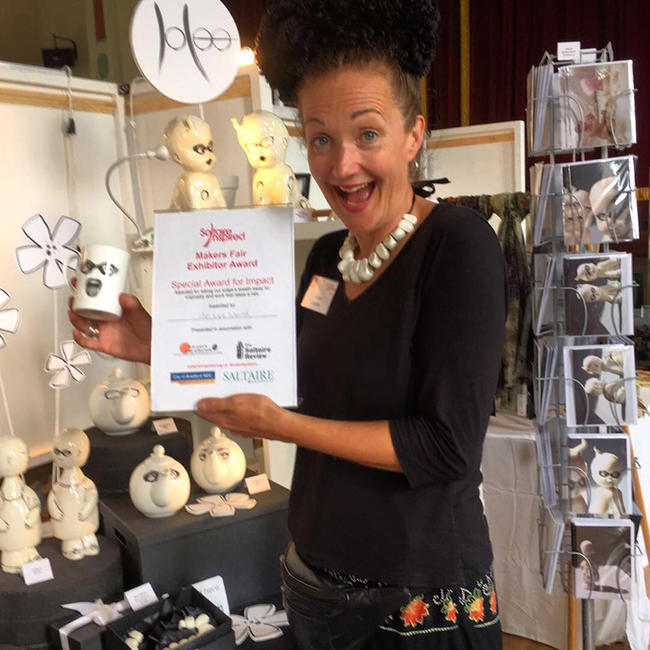 Receiving my Special Award for Impact at Saltaire Makers Fair September 2016