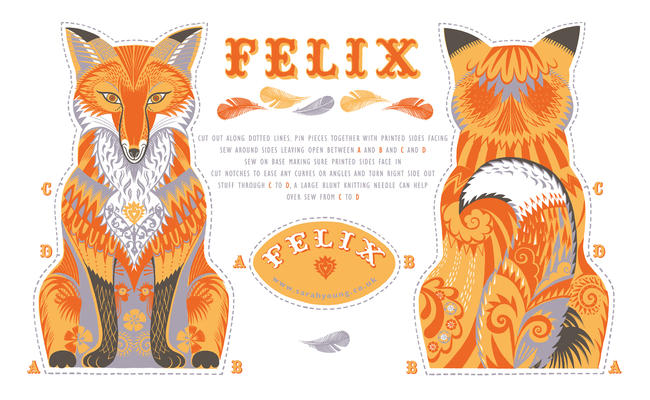 Felix the Fox tea-towel