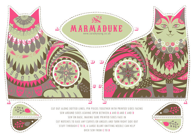Marmaduke the Cat tea-towel