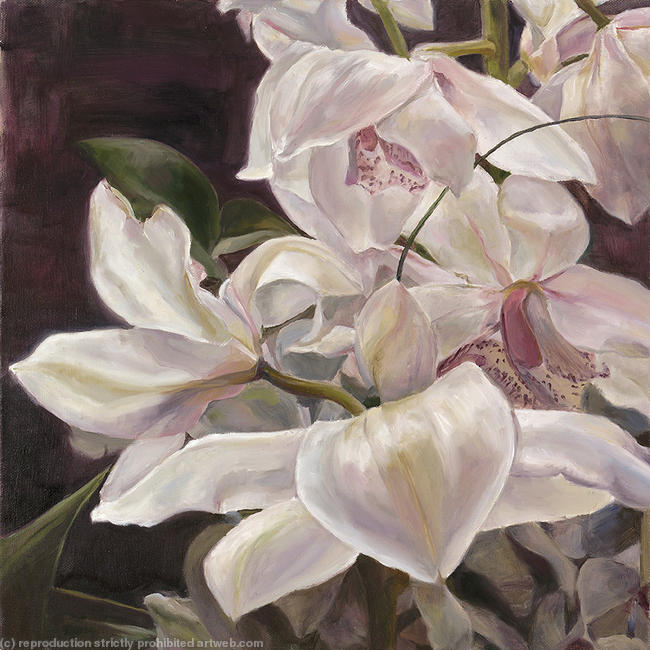 White Orchid at Dusk