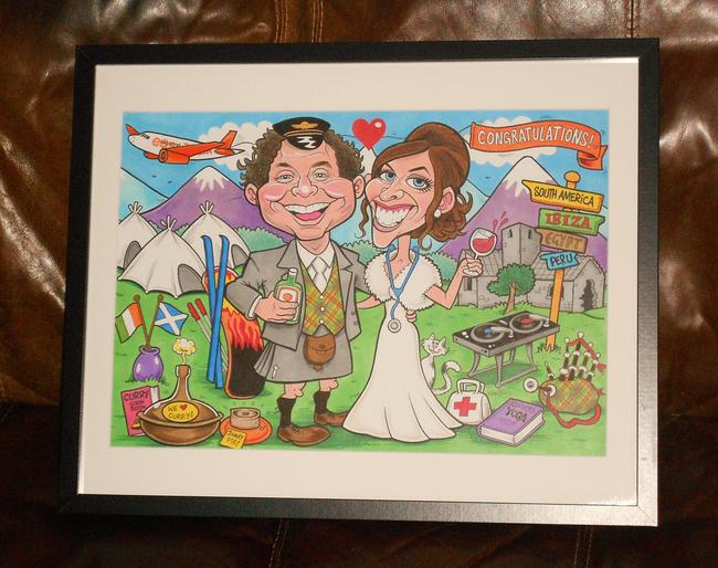 Framed Wedding Gift Caricature