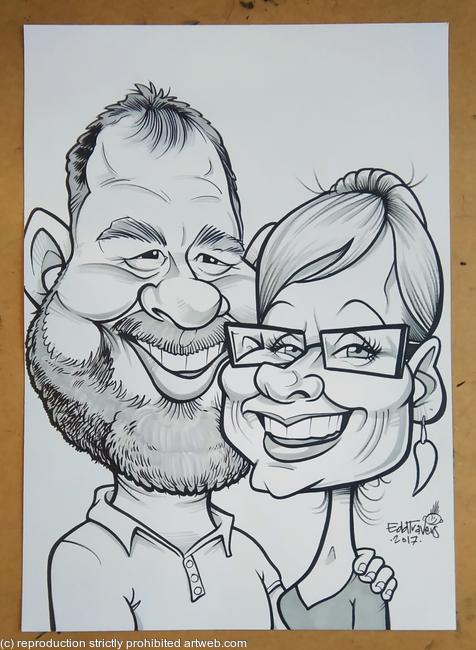 Christmas Caricature Gift for Couple 3
