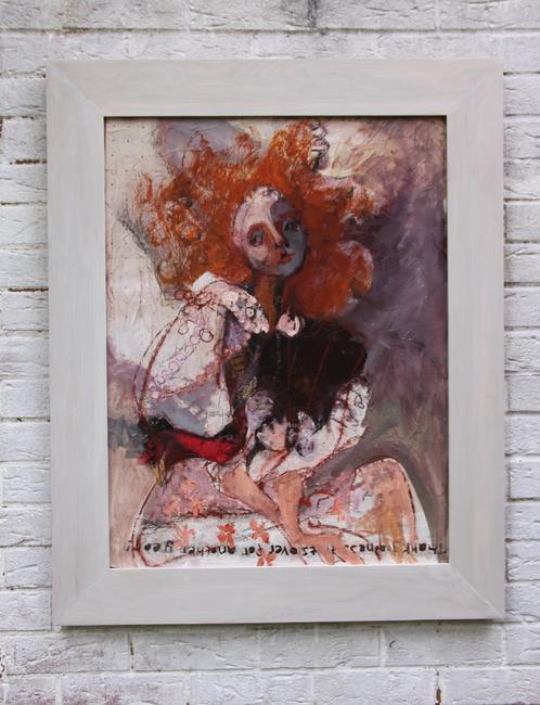 Redhead with white collar; Frame detail