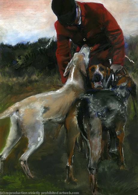 Master with hounds - original sold