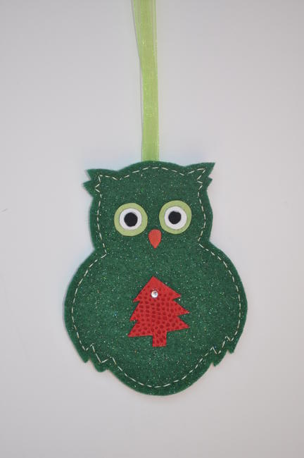 Owlet - dark green glitter felt