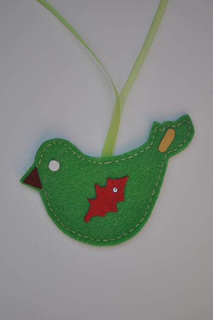Chirp - bright green glitter felt