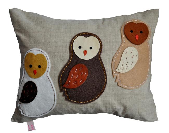 Barn Owlets Cushion