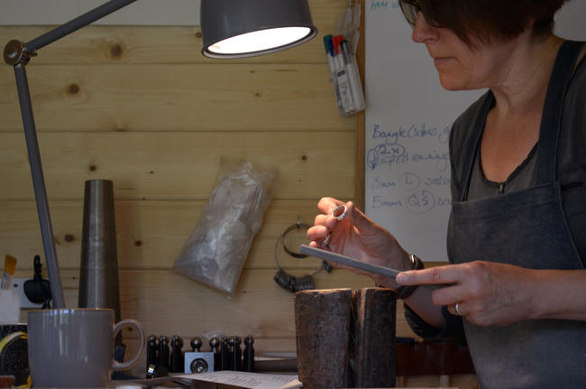Mary at work in the studio