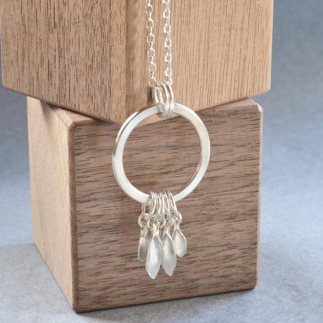 Silver leaves necklace