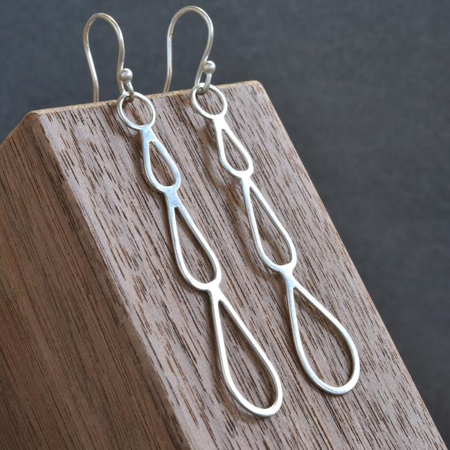 Teardrop handmade sterling silver earrings