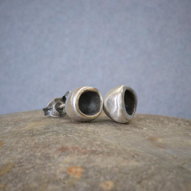 Handmade silver pod earrings
