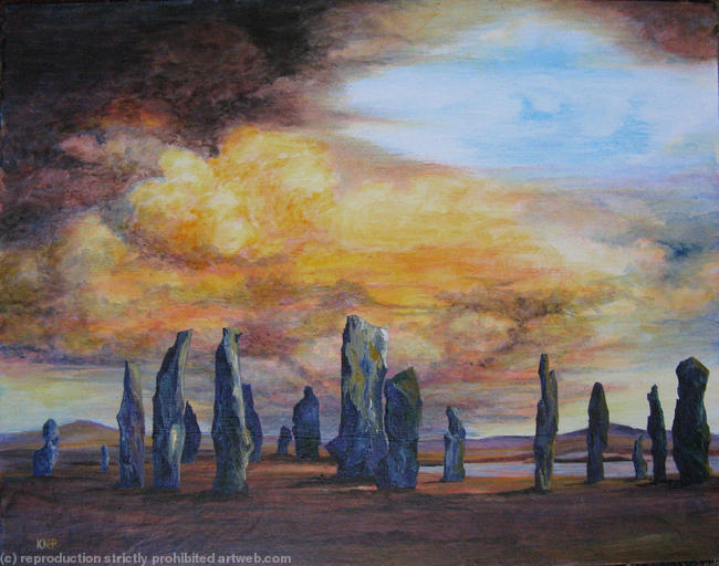 Calanais Standing Stones, sunset