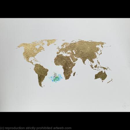 Gold map and sea unicorn