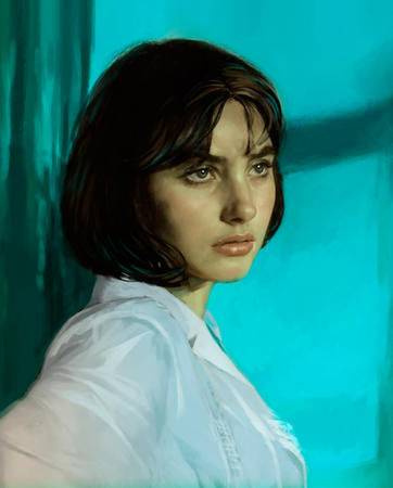 Girl In Blue and Green
