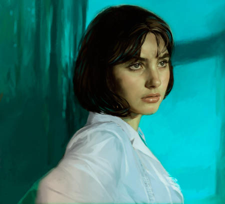 Girl In Blue and Green