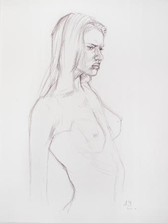 Young Woman 3 drawing