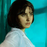 Girl In Blue and Green