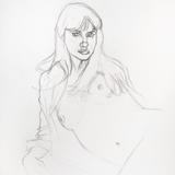 Girl Reclining pencil sketch