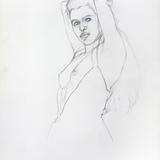 Stretching Figure watercolour pencil study