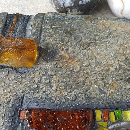 Dew drops on my slate piece