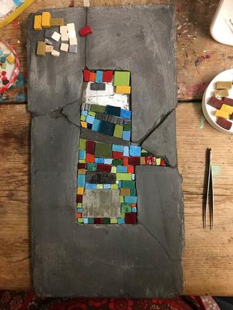 smalti and slate in progress