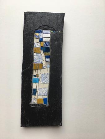 Small Blue and Mustard with china