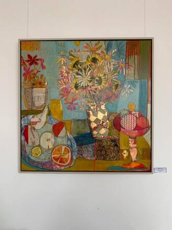 Harlequin Vase [showing painted floating frame]