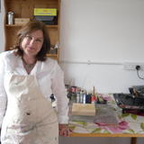 Me in my studio at the end of our garden