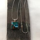 rectangle pendant with stained glass